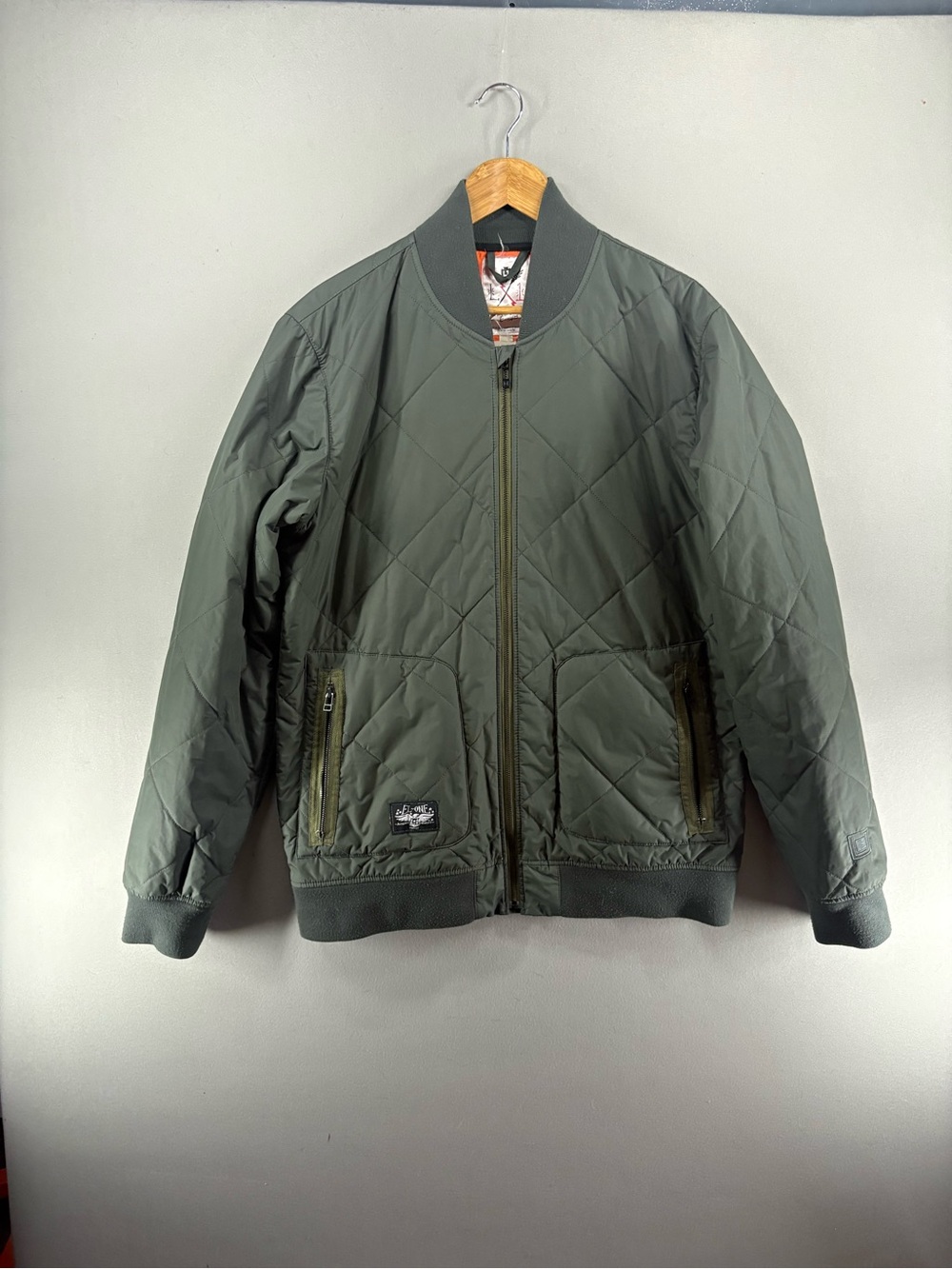 L1 Outerwear Men Bomber Jacket Quilted Large Green Waterproof